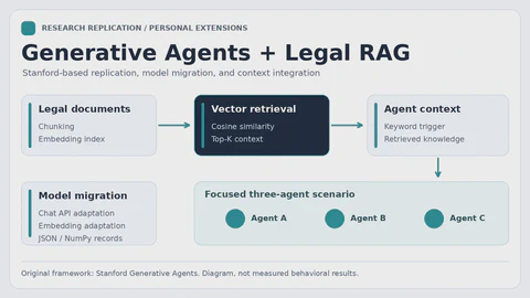 Generative Agents：研究復現、模型遷移與法律 RAG 擴充